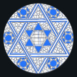 Star of David Classic Round Sticker<br><div class="desc">(multiple products selected)Completely Customizable - personalize with text,  background color,  image size and placement. Makes a great gift for holidays,  Bar & Bat Mitzvahs,  Hebrew or Sunday school teacher.</div>