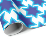 Star of David, custom background Wrapping Paper<br><div class="desc">Great pattern for wrapping your Hanukkah gifts. White Star of David on sky blue background. To change background colour please press on Personalize it button</div>