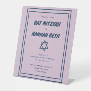 Star of David Custom B'nai Bat Bar Mitzvah Pedestal Sign