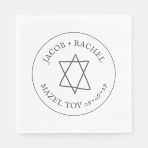 Star of David Custom MAZEL TOV Jewish Wedding Napkins
