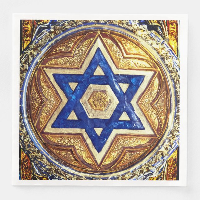Star of David Dinner Napkins, Coined Paper  Paper Dinner Napkins (Front)