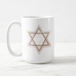 Star of David | Elegant Gold and White Modern Coffee Mug<br><div class="desc">Minimal classic gold Bar/Bat Mitzvah and Hanukkah modern Star of David against a solid background creates an elegant,  sophisticated design. For other coordinating colors or matching products,  visit JustFharryn @ Zazzle.com or contact the designer,  c/o Fharryn@yahoo.com  All rights reserved. #zazzlemade #christmasdecor</div>