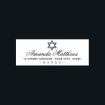 Star of David elegant script return address Self-inking Stamp<br><div class="desc">Return address rubber stamp featuring a Star of David and your name in an elegant calligraphy script font with the address below. For more products,  custom requests,  sales & news,  please follow us on Facebook: @chaistationery</div>