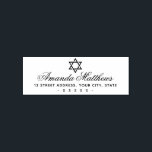 Star of David elegant script return address Self-inking Stamp<br><div class="desc">Return address rubber stamp featuring a Star of David and your name in an elegant calligraphy script font with the address below. For more products,  custom requests,  sales & news,  please follow us on Facebook: @chaistationery</div>