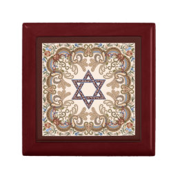 Star of David Elegant Vintage Damask Jewish Art Gift Box