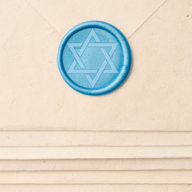 Star of David envelope seal Wax Seal Sticker (Front)