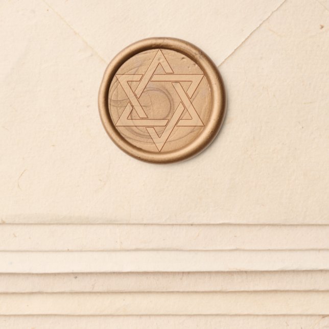 Star of David envelope seal Wax Seal Sticker (Front)