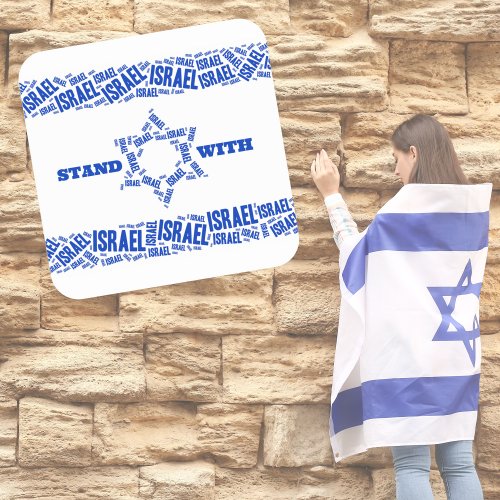 Star of David Flag Support Stand with Israel  Square Sticker