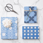 Star of David Floral Hanukkah Set Wrapping Paper Sheets<br><div class="desc">This set features three different Hanukkah designs featuring the Star of David,  all with a hand drawn,  sketchy look.</div>