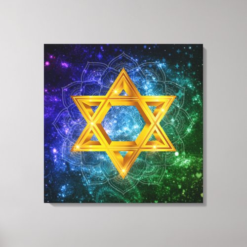 Star of David Galaxy _ Magen David Stretched Canvas Print