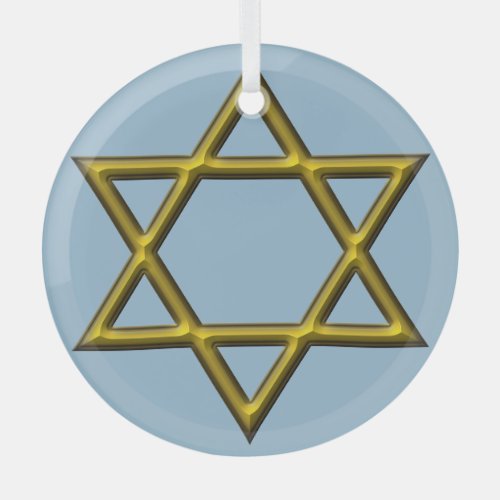 Star of David Glass Ornament