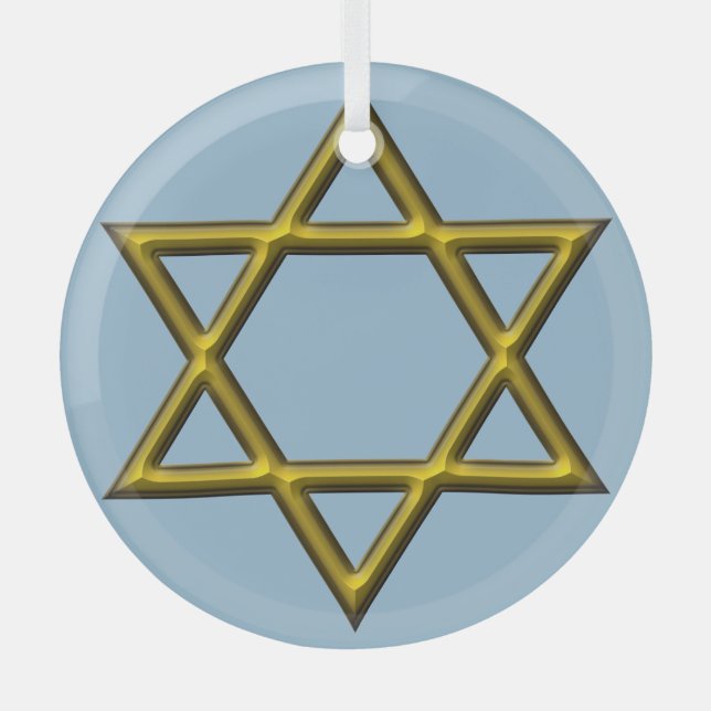 Star of David Glass Ornament (Front)