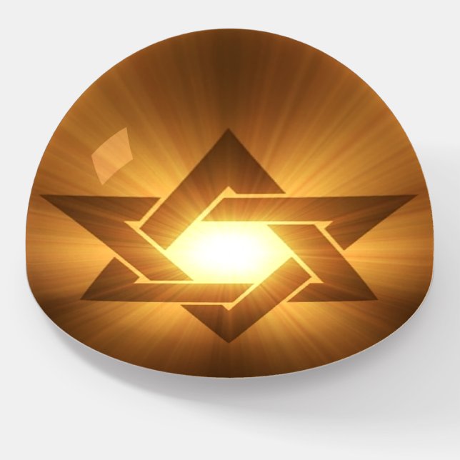 Star of David Glass Paperweight (Angled)
