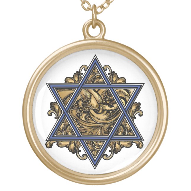 Star of David Gold Gold Plated Necklace (Front)
