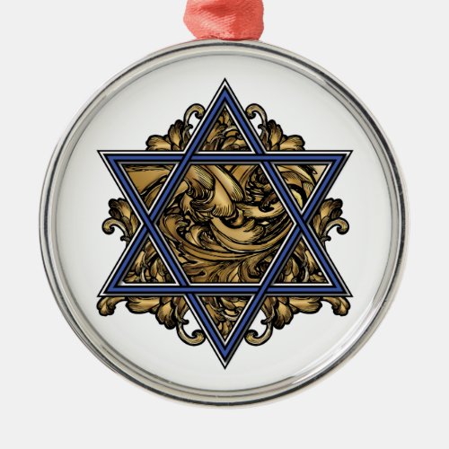 Star of David Gold Metal Ornament