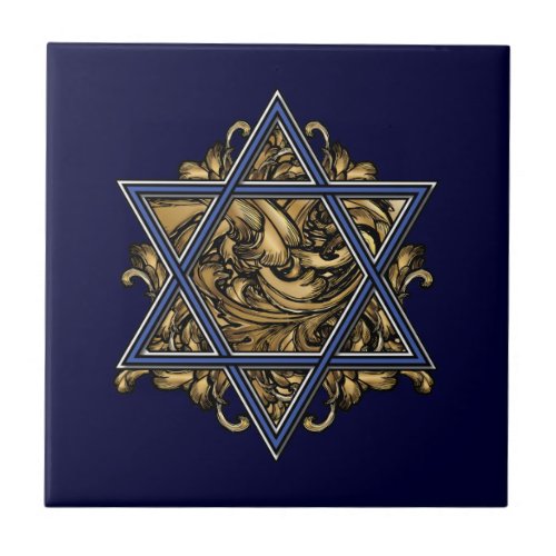 Star of David Gold Tile