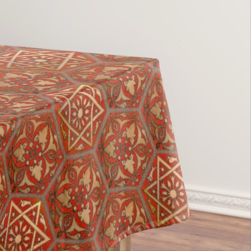 Star of David Golden Red Tablecloth