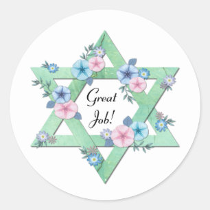 Star of David Great Job Classic Round Sticker