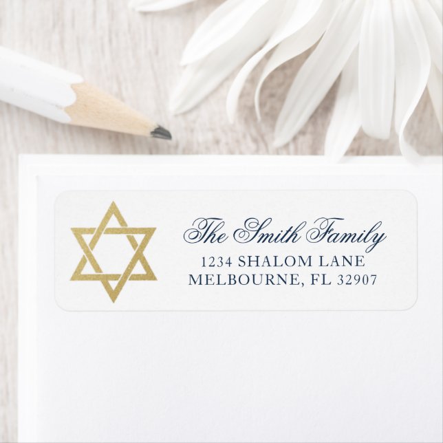 Star of David Hanukkah Address Label (Insitu)