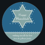 Star of David Hanukkah Gift Message Sticker<br><div class="desc">Today's Best Award - October 7, 2010 A Star of David outlined by white dotts serves as a frame for your holiday personal message. What a great Hanukkah sticker to place on gifts for your child's teacher, the mailman, doorman or delivery person. Available in alternate colors with matching photo cards,...</div>