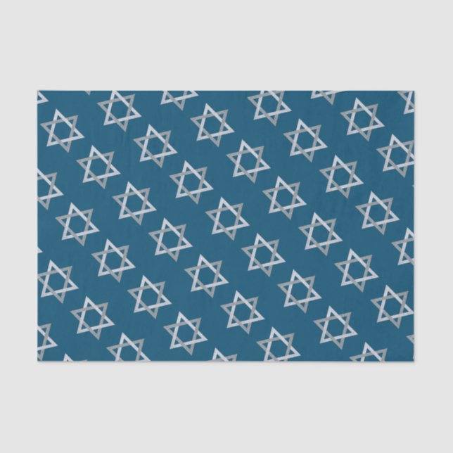 Star of David Hanukkah Glitter Tissue Paper (Front)