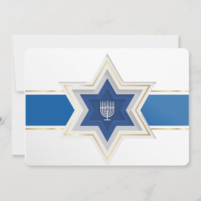 Star of David Hanukkah Holiday Card (Front)