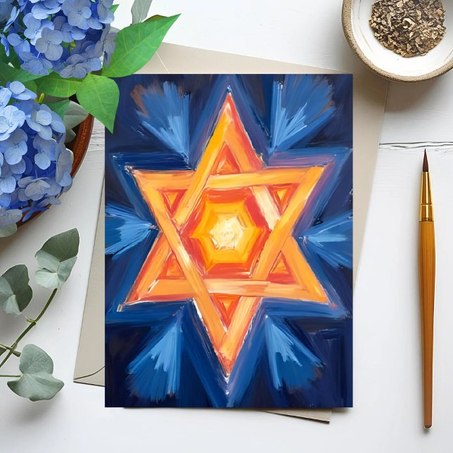 Star of David Hanukkah Jewish Holiday Card (Creator Uploaded)
