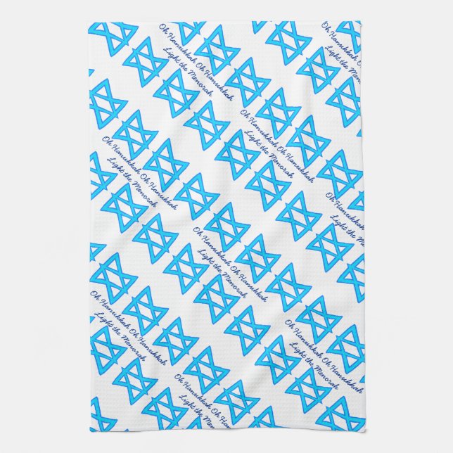 Star of David "Hanukkah" kitchen towel (Vertical)