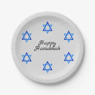 Star of David Hanukkah Paper Plates