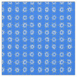 Star of David Hanukkah Pattern Blue White Fabric
