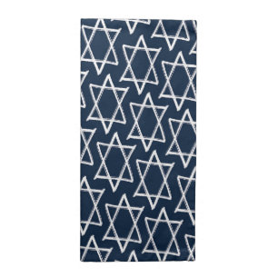 Star of David Hanukkah Pattern Napkins - Navy