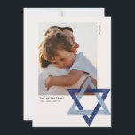 Star of David Hanukkah Photo Card<br><div class="desc">Hand-painted watercolor blue Star of David Hanukkah photo card.</div>