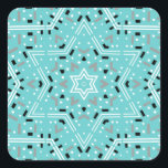 Star of David Hanukkah Stickers<br><div class="desc">Lovely aqua Hanukkah stickers featuring an abstract mandala Star of David pattern.  Designed by Susan Silva.</div>
