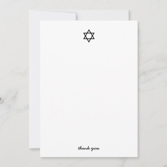 Star of David Hanukkah Thank You Card (Front)