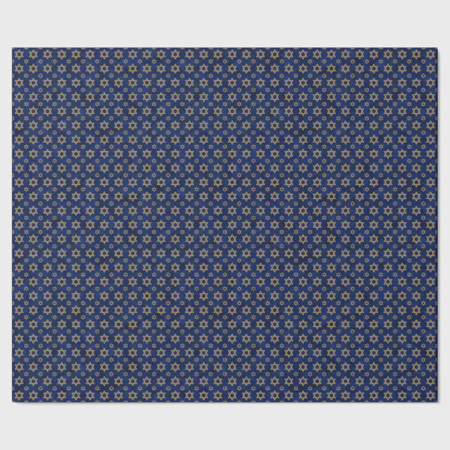 Star of David Hanukkah  Wrapping Paper (Seam)