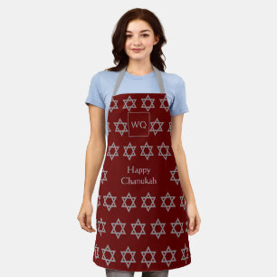 Star of David   HAPPY CHANUKAH   Monogram Apron