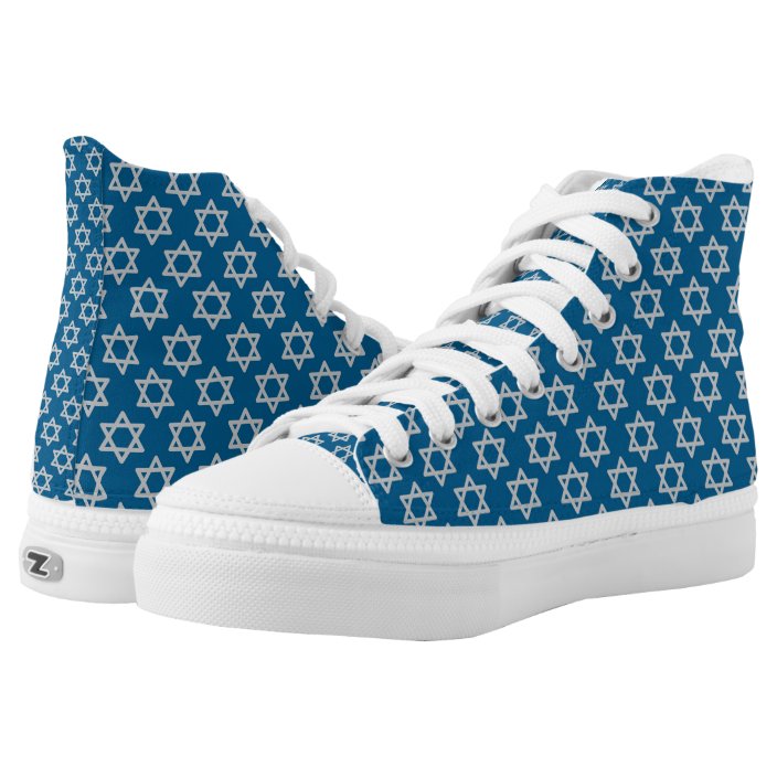 Star of David Happy Hanukkah (2) High-Top Sneakers | Zazzle.com