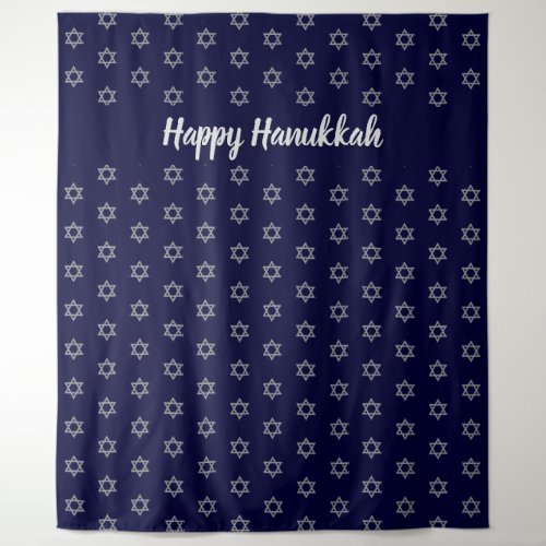 STAR OF DAVID  Happy Hanukkah Blue  Backdrop