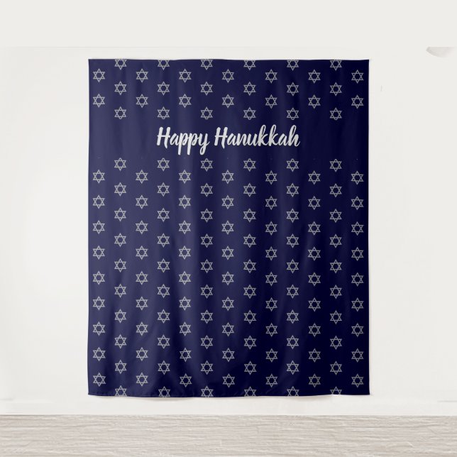 STAR OF DAVID | Happy Hanukkah Blue | Backdrop (Front)