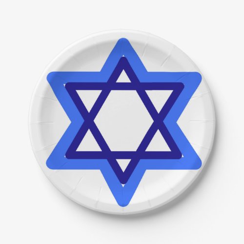 Star of David Happy Hanukkah Chanukkah Jewish Paper Plates