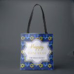 Star Of David Happy Hanukkah Watercolour  Tote Bag<br><div class="desc">Watercolor Hand-painted by Kredas.
Quality Hanukkah tote bag for you to customize with your special holiday message.</div>