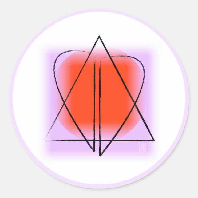 Star of David/Heart Classic Round Sticker (Front)