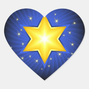 Star of David Heart Sticker