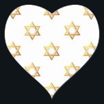 Star of David Heart Sticker<br><div class="desc">Star of David - Available in Blue or Gold.

You can add your own words,  pictures,  and/or change the background color using Zazzle's great customization tools.   This image is available on dozens of other products too.</div>
