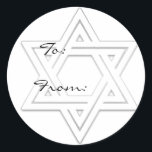 Star of David Holiday Gift Tag Stickers<br><div class="desc">Perfect for Hanukkah,  Bar Mitzvah or any other speciali occasion gifts.  Customize the To: and From: text for write it in by hand.</div>