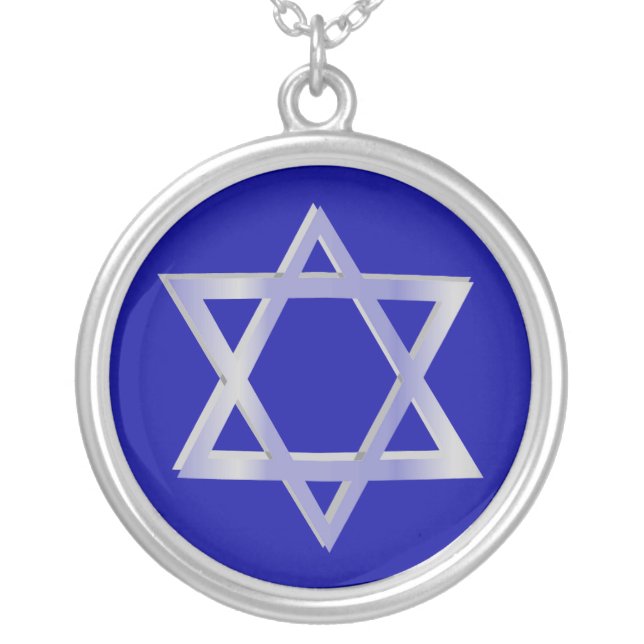 Star of David in Blue Necklace (Front)
