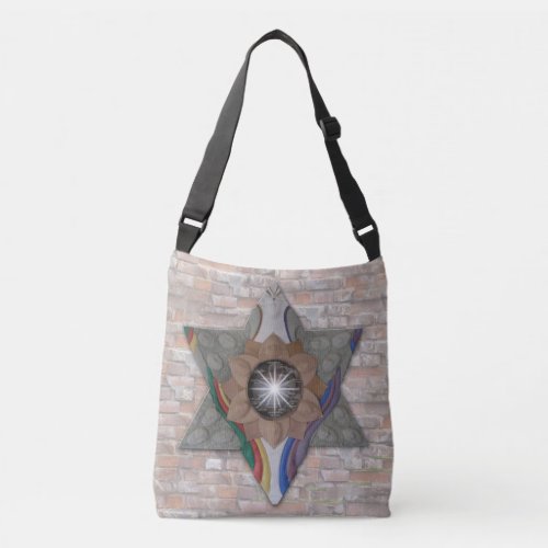 Star of David in leather and suede Crossbody Bag