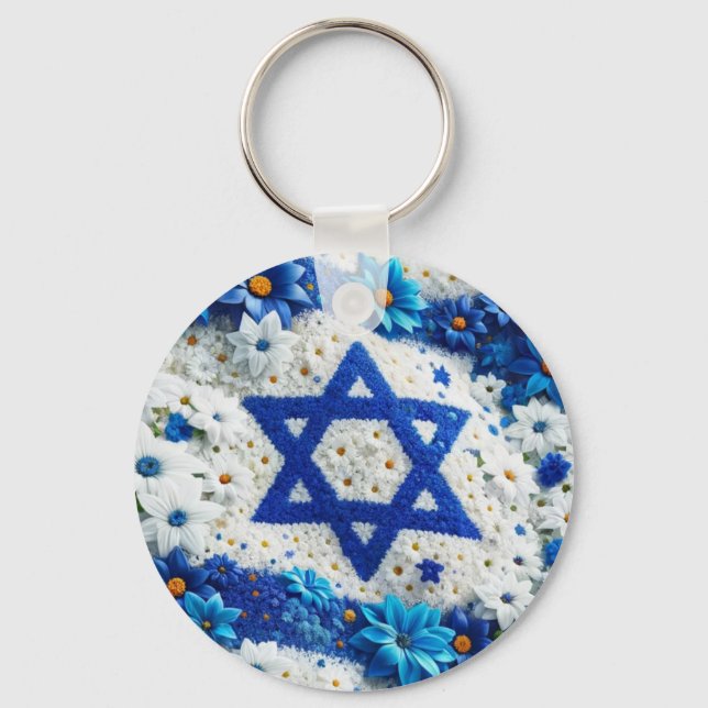 Star of David. Israel Keychain (Front)