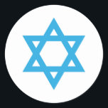 Star of David Israeli Blue Star Independence Day Classic Round Sticker<br><div class="desc">Sticker Star of David Israeli Blue Star symbol Independence Day ISRAEL Anniversary. David's Star Independence Day Festival,  Jewish Holiday,  Celebration,  patriotic,  national,  Bar Mitzvah,  Jewish Birthday. Star icon Israel flag,  Modern graphic design sign,  banner. Crafts & Party Supplies,  Gift Wrapping Supplies,  Stickers & Labels,  Holiday & Seasonal</div>