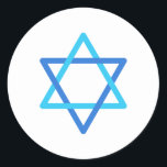 Star of David Israeli Blue Star Independence Day Classic Round Sticker<br><div class="desc">Sticker Star of David Israeli Blue Star symbol Independence Day ISRAEL Anniversary. David's Star Independence Day Festival, Jewish Holiday, Celebration, patriotic, national, Bar Mitzvah, Jewish Birthday. Star icon Israel flag, Modern graphic design sign, banner. Crafts & Party Supplies, Gift Wrapping Supplies, Stickers & Labels, Holiday & Seasonal 75th Anniversary birthday...</div>